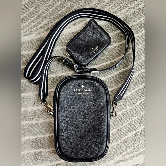 Kate Spade Rosie Pebbled Leather Black Crossbody - Picture 1 of 10